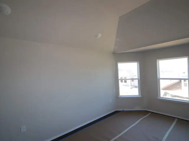 an empty room with a window