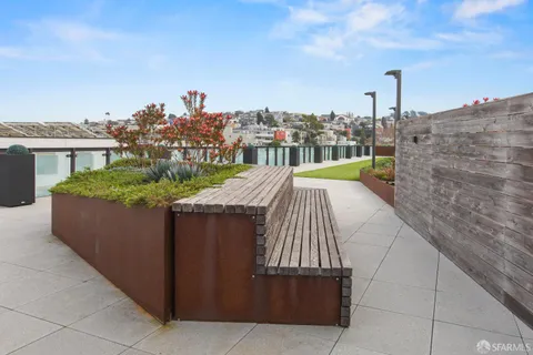 a view of a terrace with sitting space