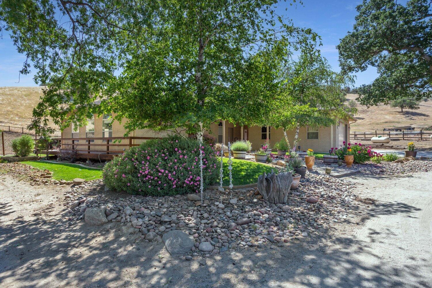 19510 Banducci Road Tehachapi, CA 93561 - Photo 4 of 75 a view of a backyard with potted plants and large trees