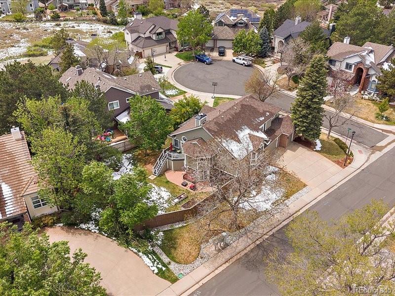 9306 Sulton Court Highlands Ranch, CO 80126 - Photo 43 of 48 an aerial view of residential houses with outdoor space