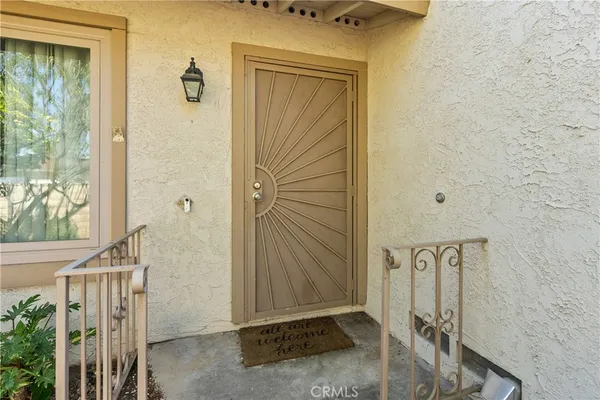 a view of a wooden door