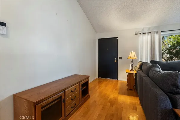 a living room with a couch and a table