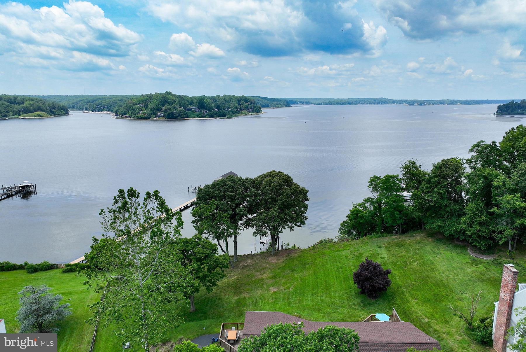 296 West Joyce Lane Arnold, MD 21012 - Photo 28 of 32 Aerial view over the house to the Severn River