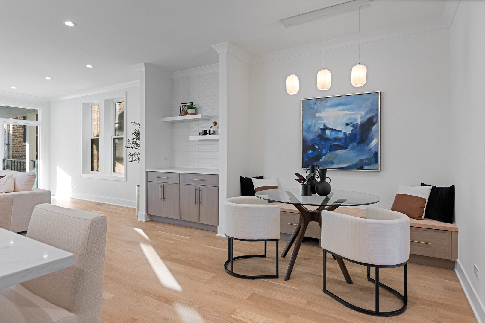 3614 North Marshfield Avenue Chicago, IL 60613 - Photo 15 of 61 a living room with furniture and a wooden floor