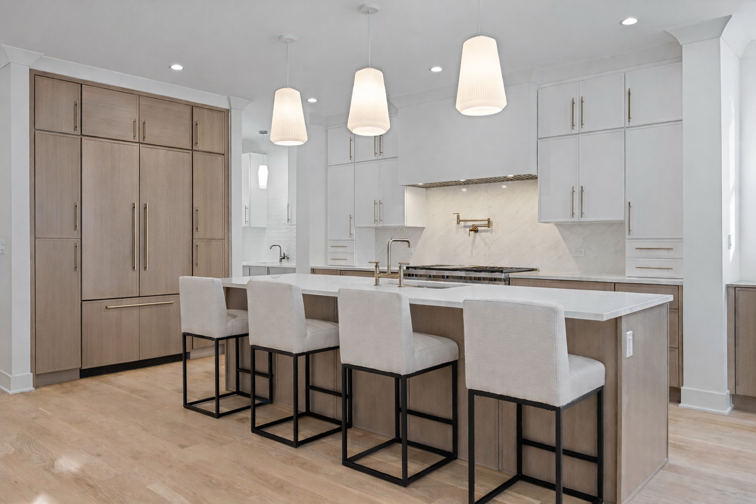 3614 North Marshfield Avenue Chicago, IL 60613 - Photo 9 of 61 a kitchen with a sink cabinets and chairs