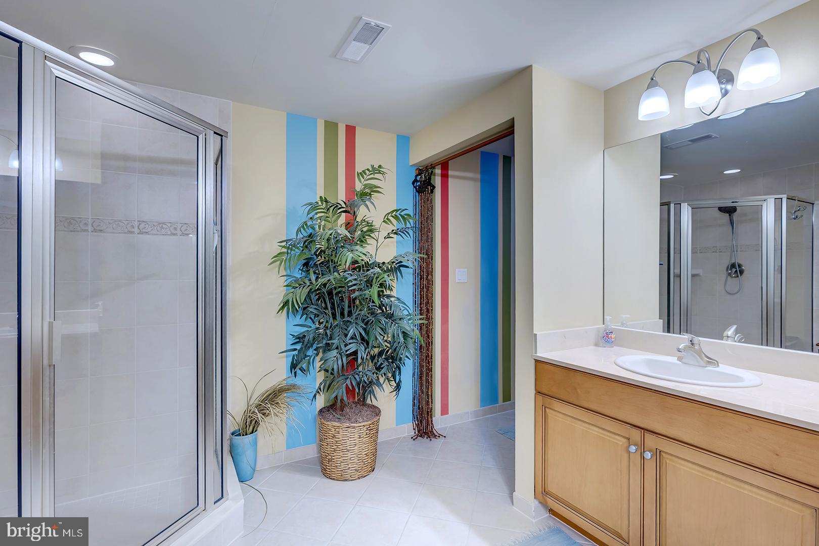 4601 Coastal Highway, Unit 403 Ocean City, MD 21842 - Photo 25 of 56 a bathroom with a potted plant and a sink