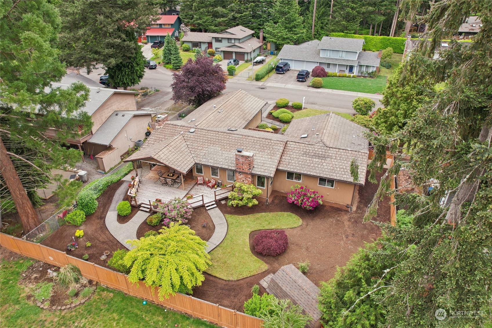 14119 150th Place Southeast Renton, WA 98059 - Photo 26 of 29 an aerial view of a house with yard swimming pool and outdoor seating