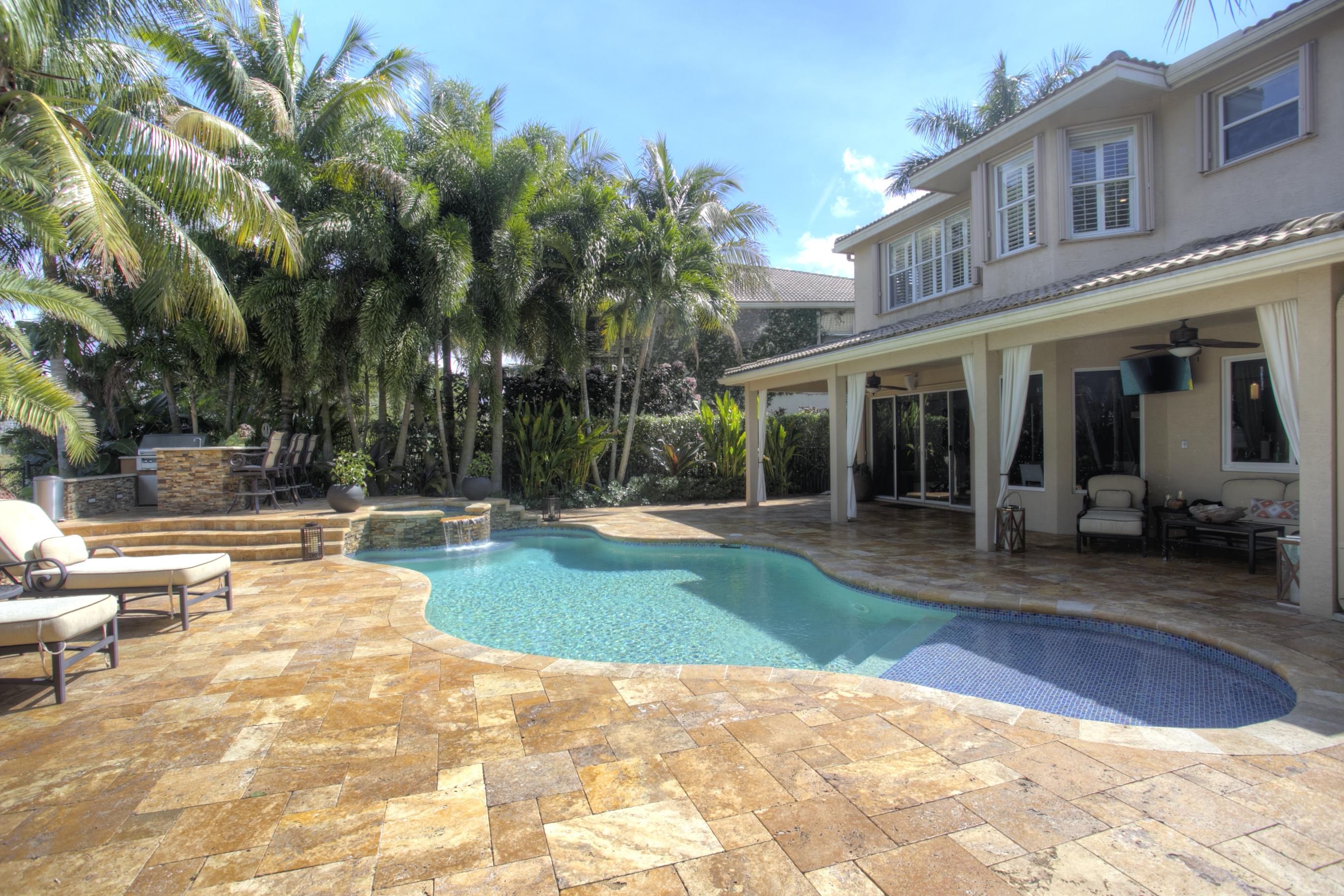 11721 Preservation Lane Boca Raton, FL 33498 - Photo 32 of 39 Marble Patio & Custom Pool