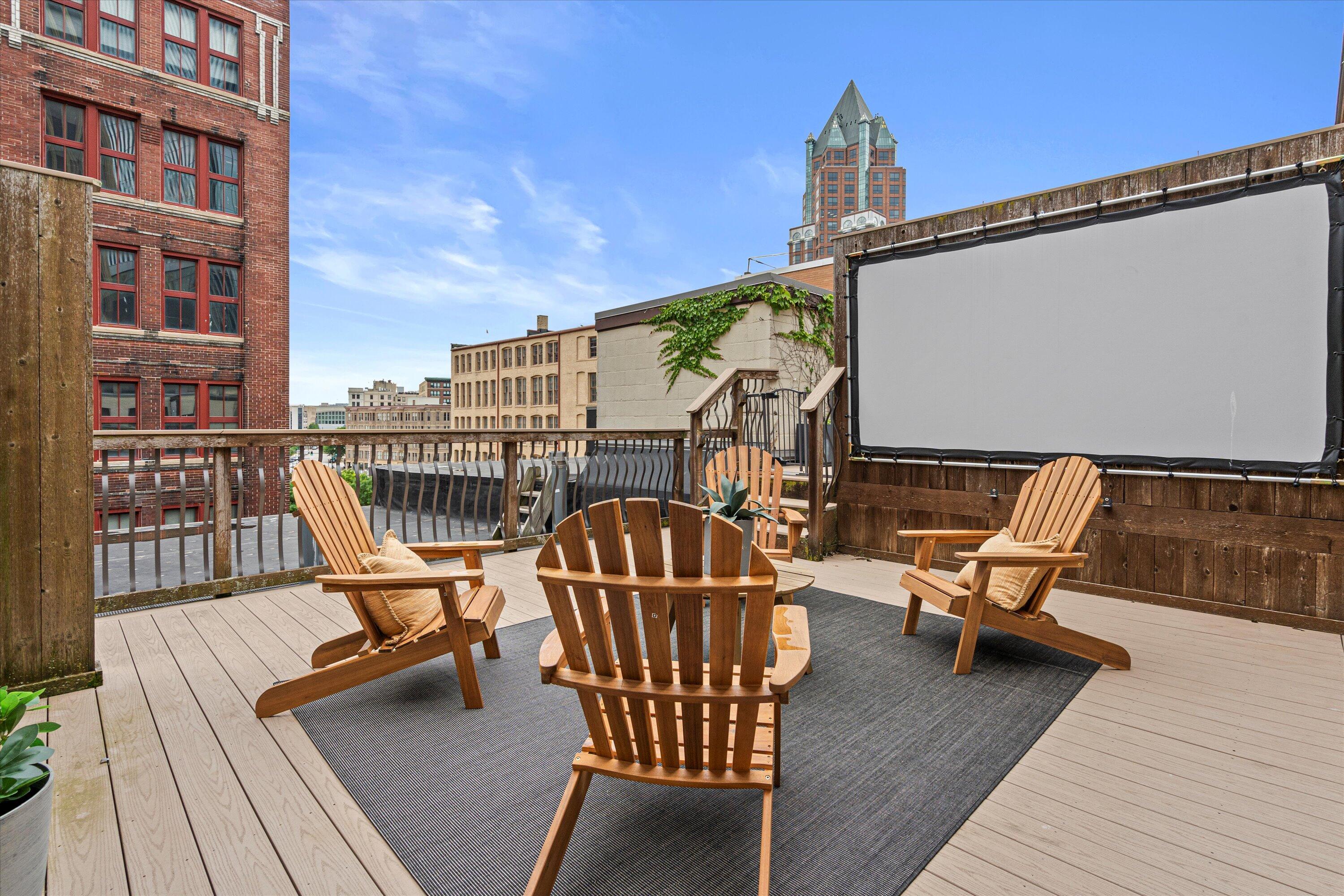 773 North Water Street, Unit 34 Milwaukee, WI 53202 - Photo 21 of 28 Private Rooftop Balcony - Theater