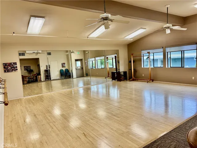 a lobby with furniture and window
