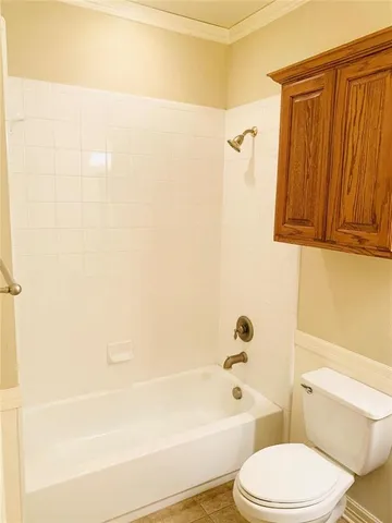 a bathroom with a toilet and a bathtub