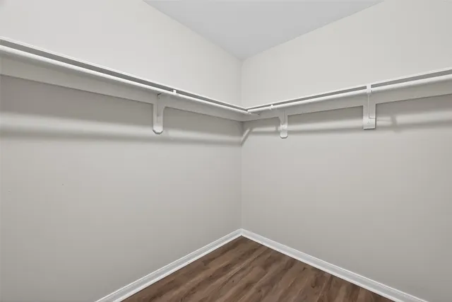 a view of a room with racks on the wall