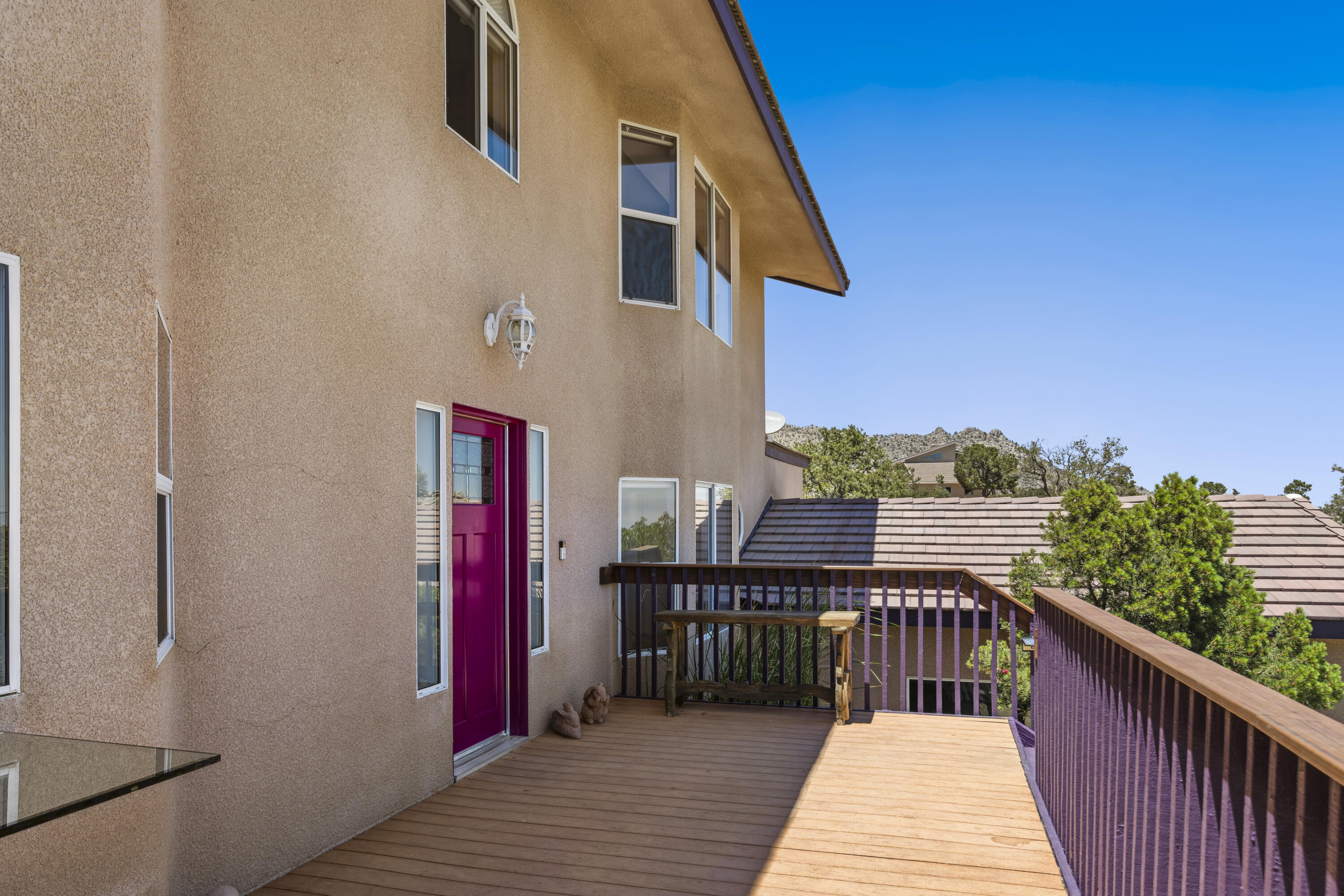 60425 Santa Rosa Road Mountain Center, CA 92561 - Photo 31 of 67 a balcony with wooden floor and stairs
