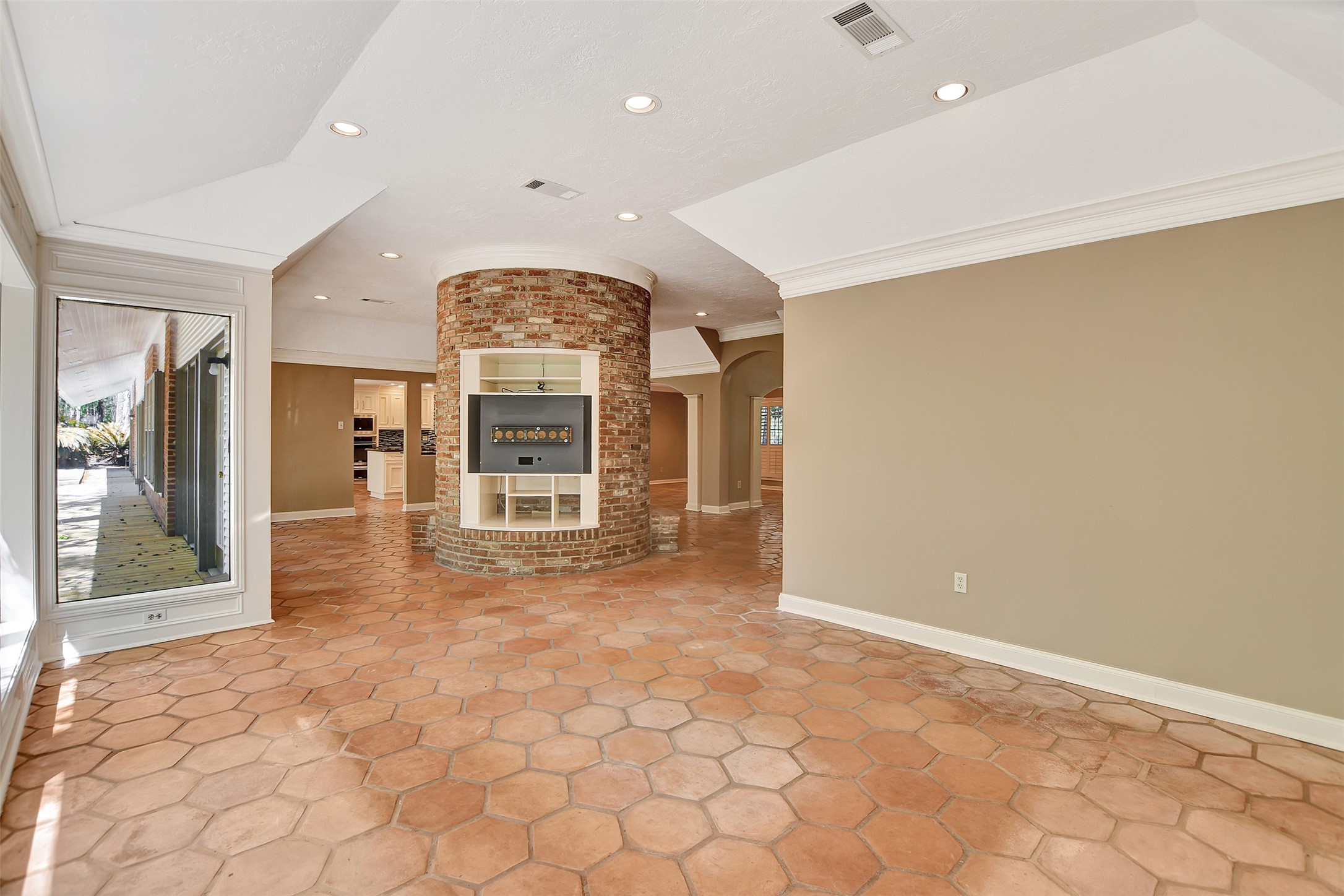 16002 Koenig Lane Conroe, TX 77384 - Photo 12 of 48 Den with tv mount area on backside of fireplace