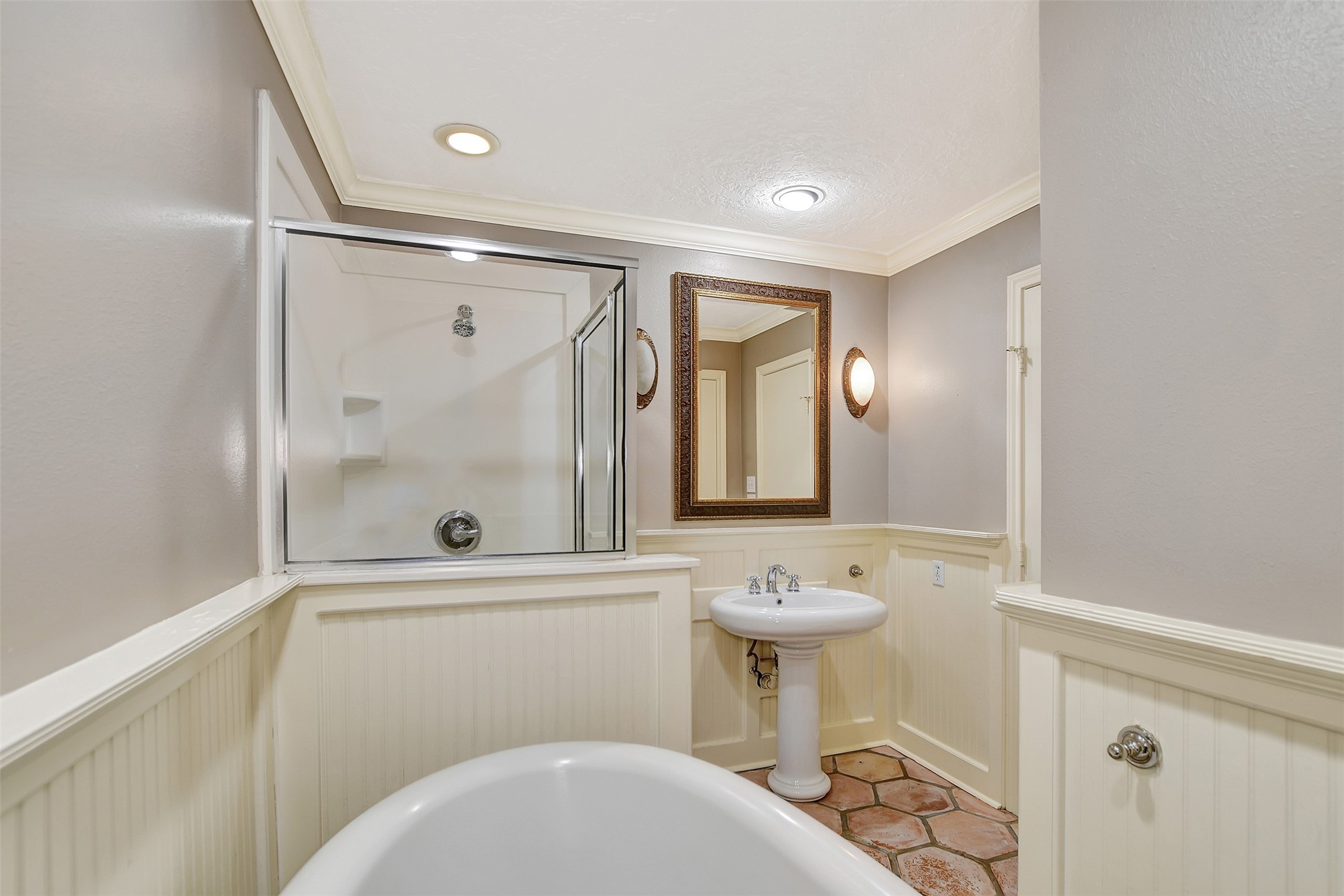 16002 Koenig Lane Conroe, TX 77384 - Photo 26 of 48 a bathroom with a sink toilet and shower