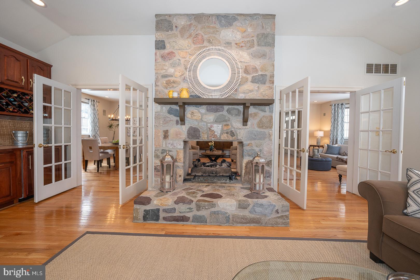 400 Orchard Way Wayne, PA 19087 - Photo 14 of 60 Foor to Ceiling Stone Fireplace (gas or wood)