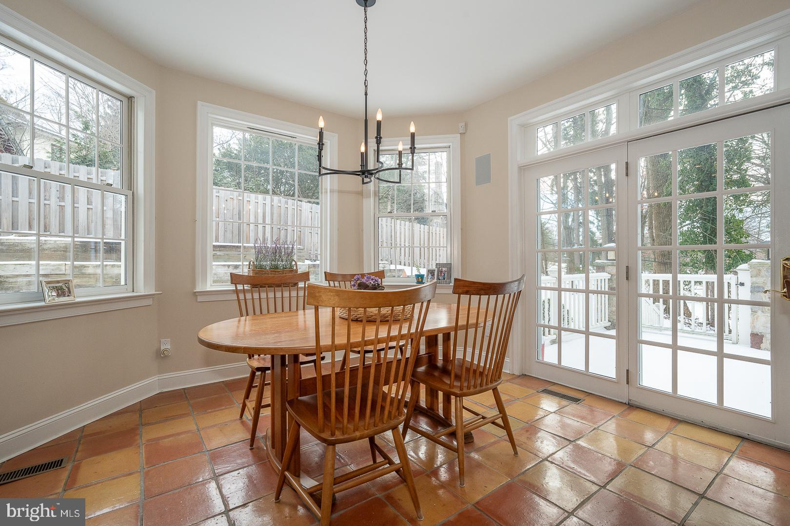 400 Orchard Way Wayne, PA 19087 - Photo 20 of 60 a dining room with furniture a chandelier and wooden floor