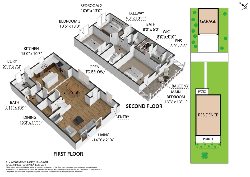 412 Grant Street Easley, SC 29640 - Photo 34 of 40 Room Dimensions