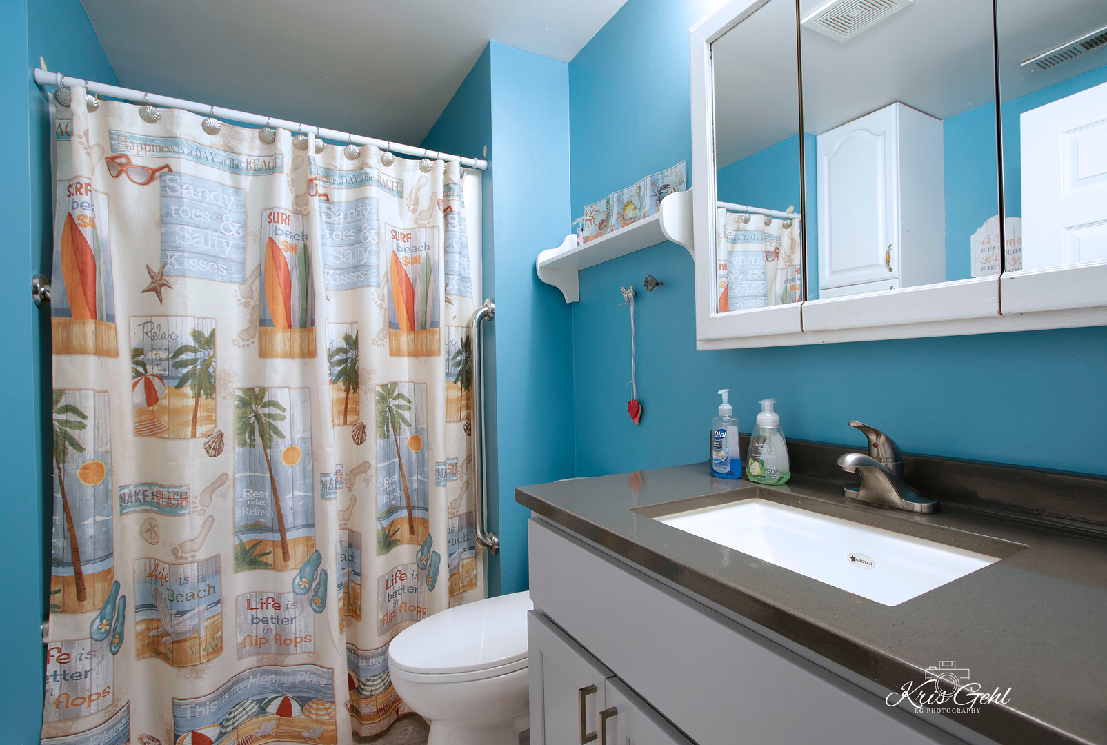 Undisclosed Address Lindenhurst, IL 60046 - Photo 23 of 32 a bathroom with a sink a toilet and shower