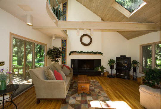 4808 Spring Creek Road Rockford, IL 61114 - Photo 3 of 6 a living room with furniture a fireplace and a floor to ceiling window