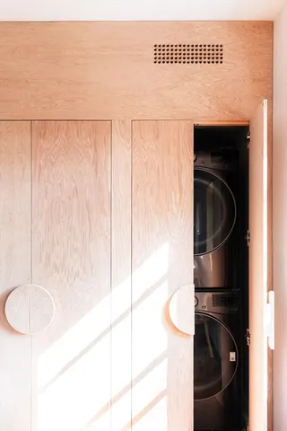 a close view of a sink and a utility room
