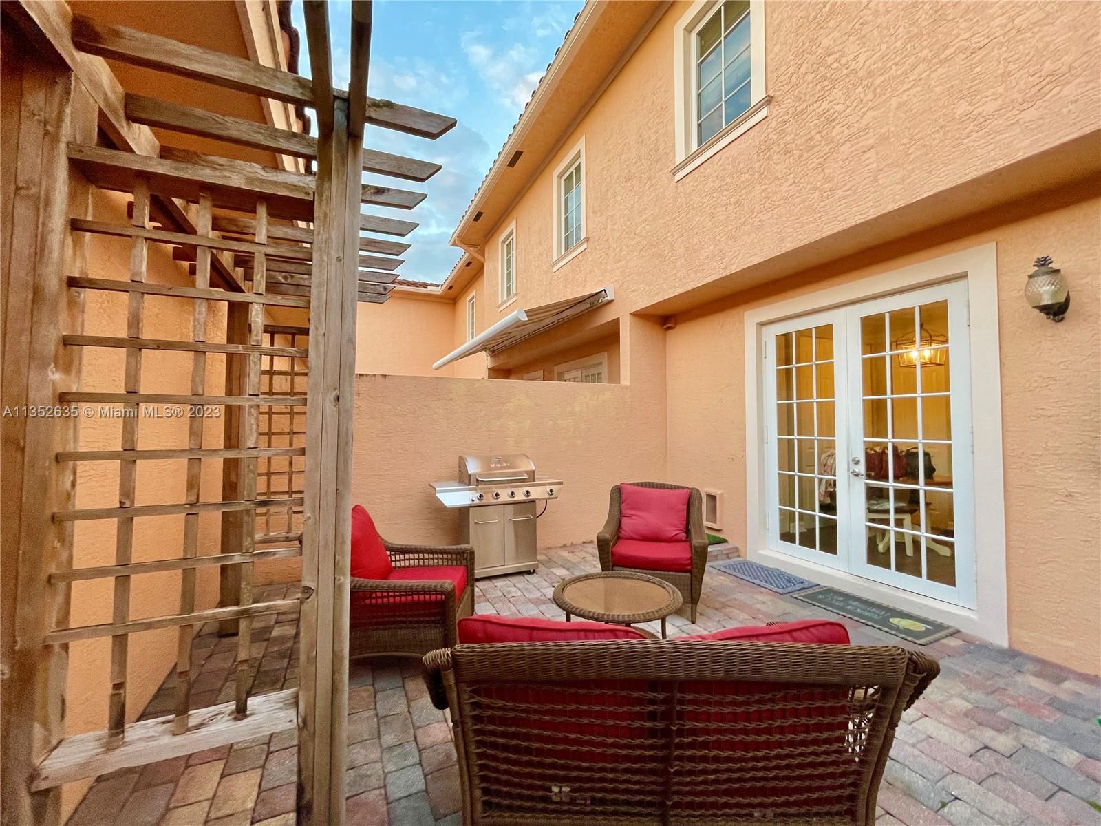 a front view of a building with windows