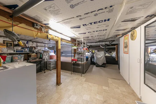 a view of a storage in a room