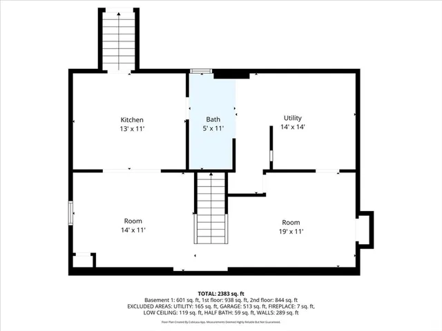 a picture of floor with a white wall and a painting