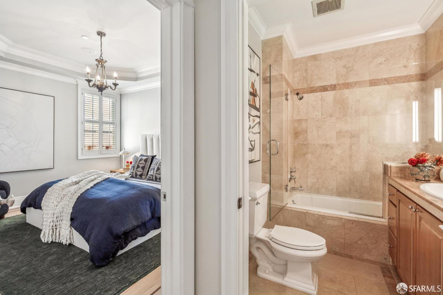 729 Douglass Street San Francisco, CA 94114 - Photo 22 of 92 a spacious bathroom with a double vanity sink toilet and shower
