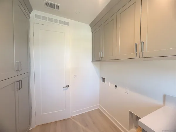 a view of small space with wooden floor