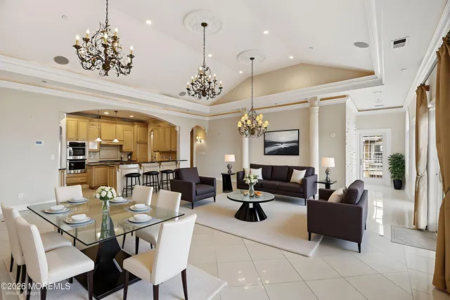 a living room with furniture