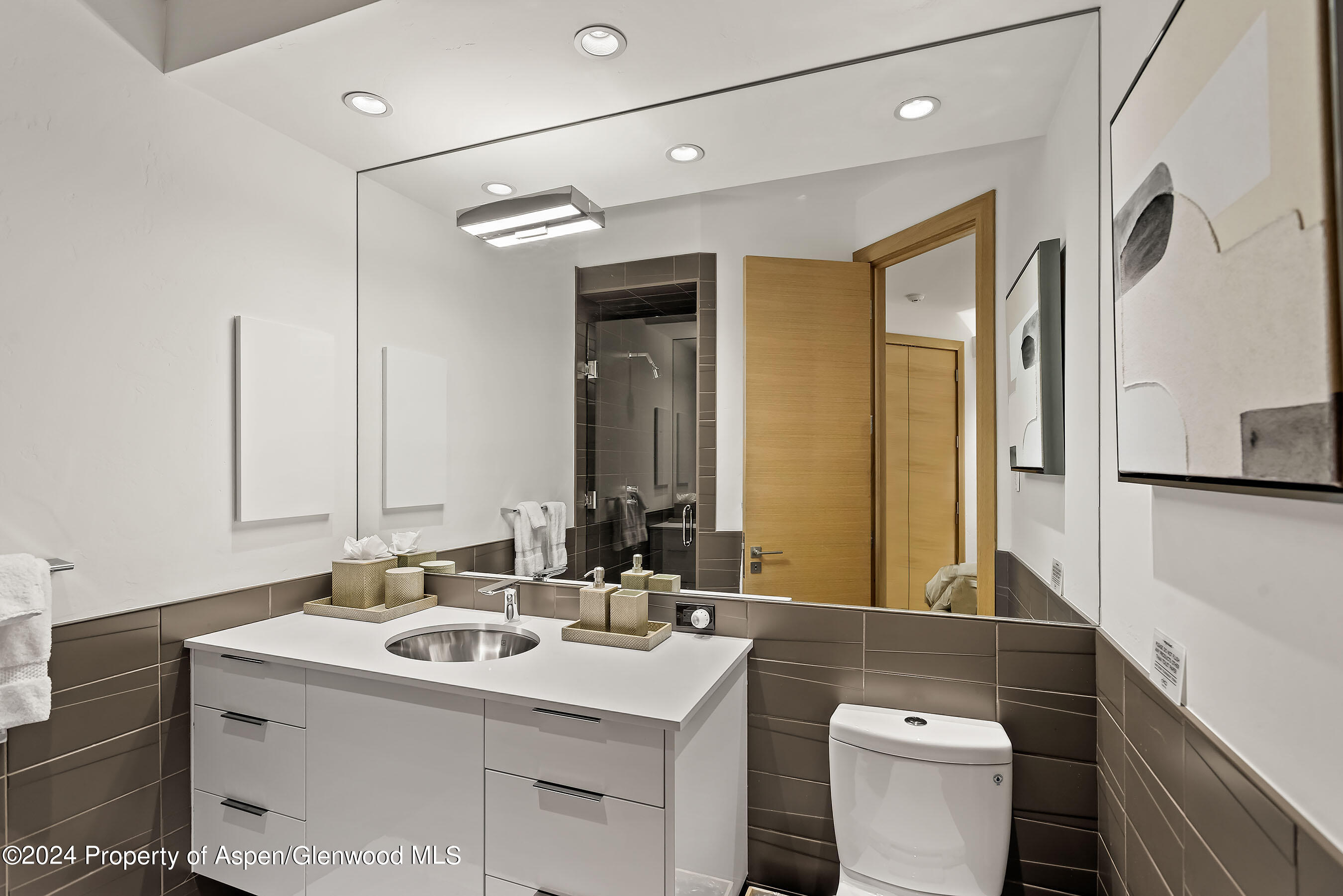 1190 Riverside Drive Aspen, CO 81611 - Photo 20 of 31 a bathroom with a sink vanity mirror and toilet