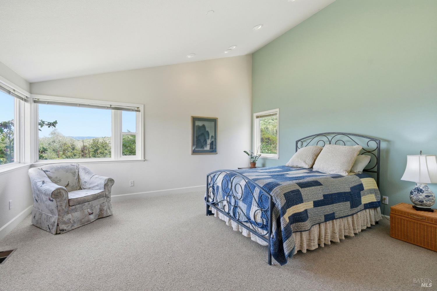 3223 Canfield Road Sebastopol, CA 95472 - Photo 19 of 58 Primary Bedroom with Beautiful Views of Mt. St. Helena and the Santa Rosa Plain
