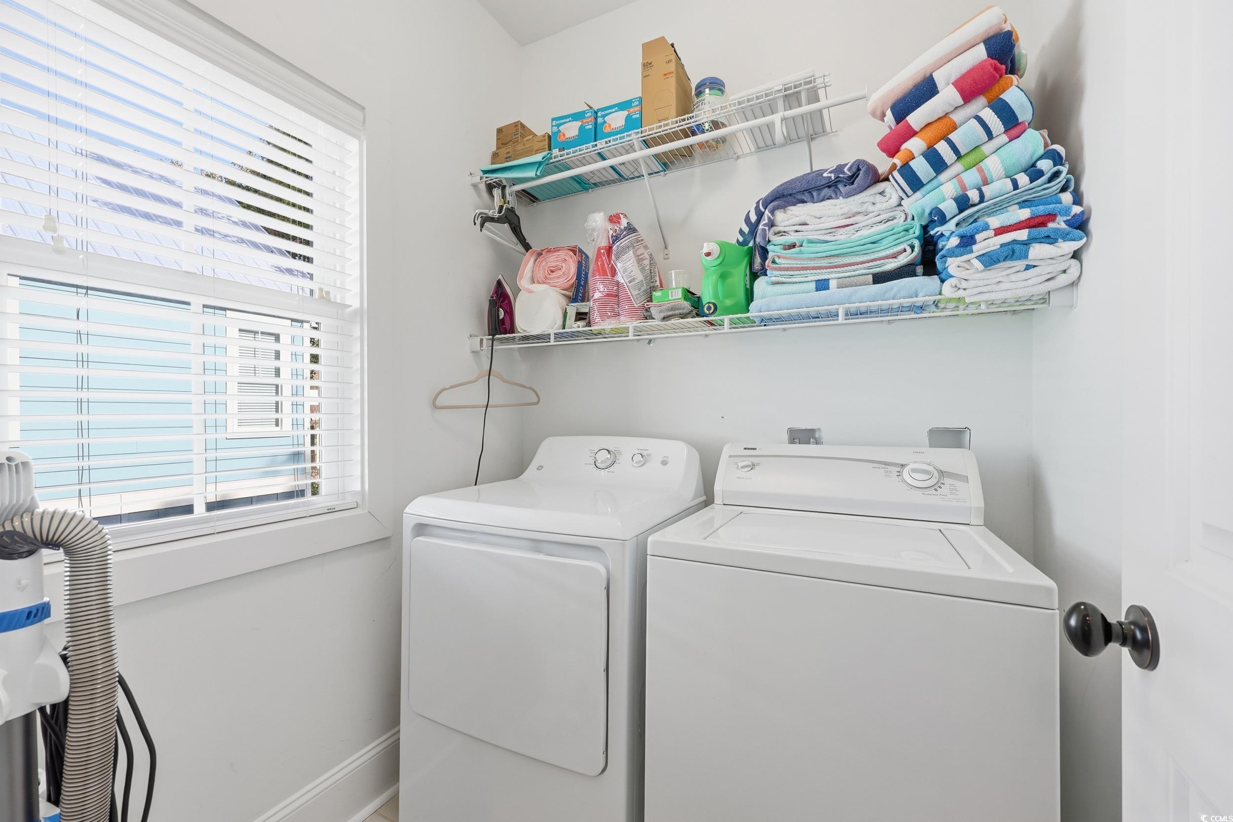 43 Sandlapper Way Pawleys Island, SC 29585 - Photo 12 of 33 Laundry room featuring separate washer and dryer and baseboards