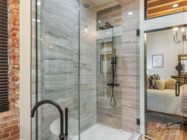 a bathroom with a shower