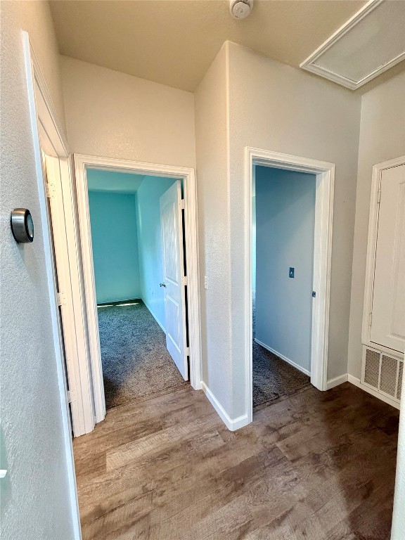 10204 Pinnacle Crest Loop Austin, TX 78747 - Photo 18 of 19 a view of a hallway with wooden floor and closet
