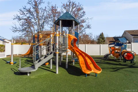 a view of a park with slide