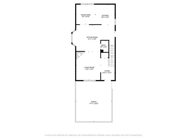 a picture of a bench in front of door