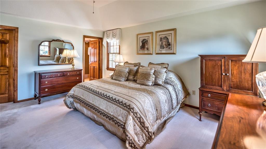 471 Pinkerton Road Wexford, PA 15090 - Photo 19 of 25 Vaulted Ceiling Master Suite with Overhead Lighted Ceiling Fan and Walk-in Wardrobe Closet