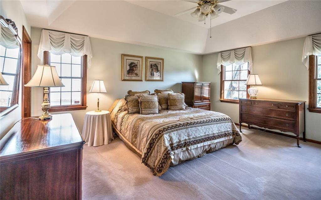 471 Pinkerton Road Wexford, PA 15090 - Photo 20 of 25 Vaulted Ceiling Master Suite with Overhead Lighted Ceiling Fan and Walk-in Wardrobe Closet