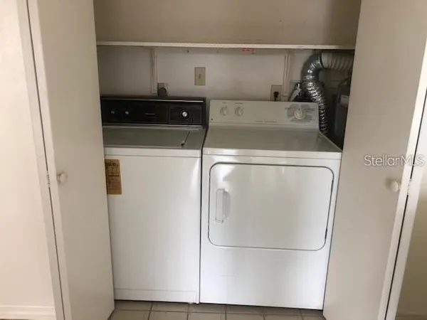 a close view of washer and dryer