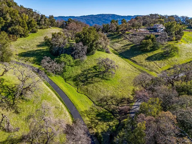 a view of a lake with a mountain in the background