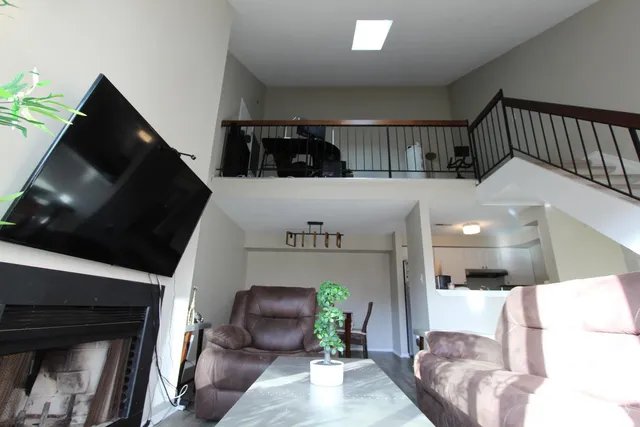 a view of living room and dining room