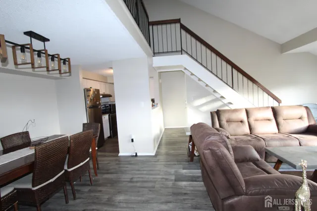 a living room with furniture