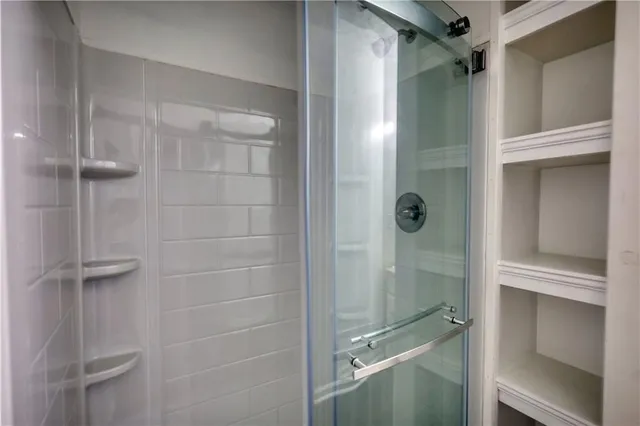 a bathroom with a shower