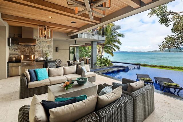 a outdoor living space with furniture