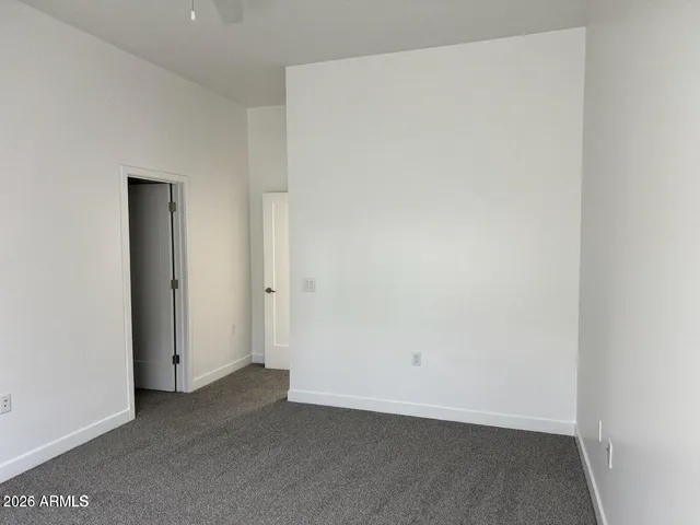 an empty room with closet