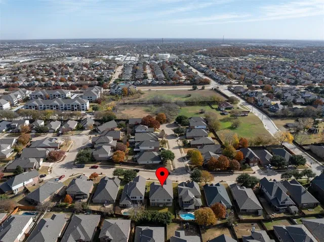 an aerial view of multiple house