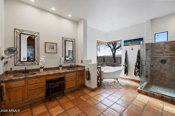 a view of a lake with a mountain