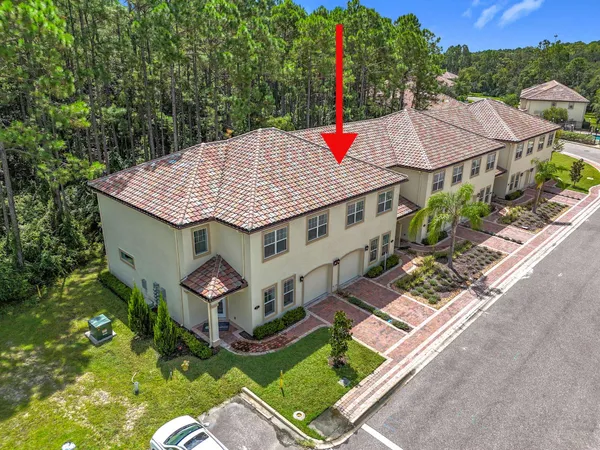 an aerial view of a house